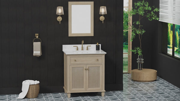 Ronnie 30" Vanity Set with White Carrara Quartz Top