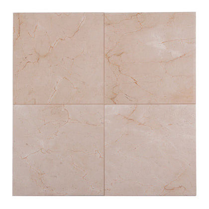 Cream Marfil 12-in x 12-in Polished Marble Floor and Wall Tiles( 10 sq. ft. /Box )