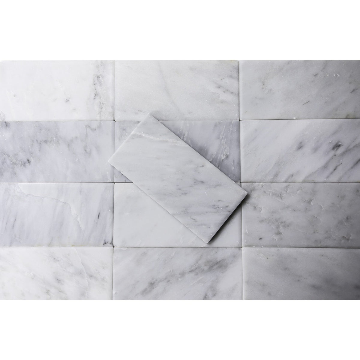 Oriental White 3-in x 6-in Marble Floor and Wall Tiles( 5.2 sq. ft. /Box )