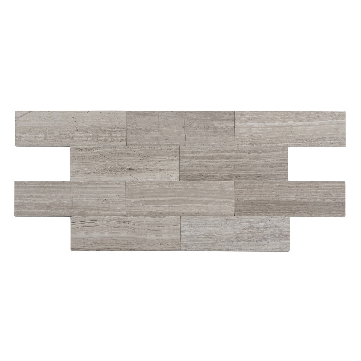 Wooden White 3-in x 8-in Marble Floor and Wall Tiles( 10.2 sq. ft. /Box )