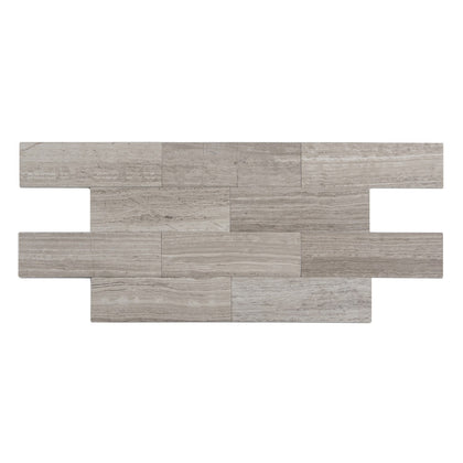 Wooden White 3-in x 8-in Marble Floor and Wall Tiles( 10.2 sq. ft. /Box )