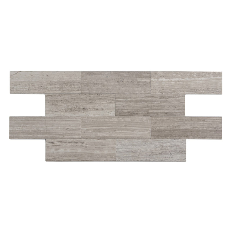 Wooden White 3-in x 8-in Marble Floor and Wall Tiles( 10.2 sq. ft. /Box )