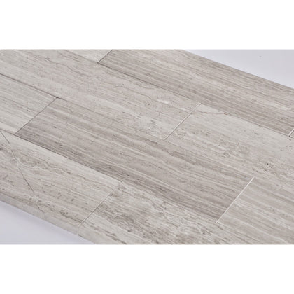 Wooden White 3-in x 8-in Marble Floor and Wall Tiles( 10.2 sq. ft. /Box )