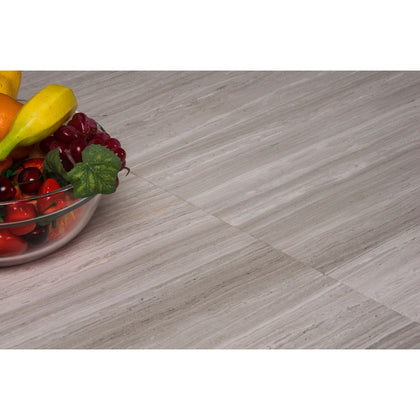 Wooden White 12-in x 24-in Honed Marble Floor and Wall Tiles( 10 sq. ft. /Box )
