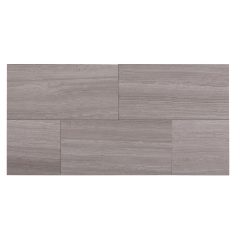 Wooden White 12-in x 24-in Honed Marble Floor and Wall Tiles( 10 sq. ft. /Box )