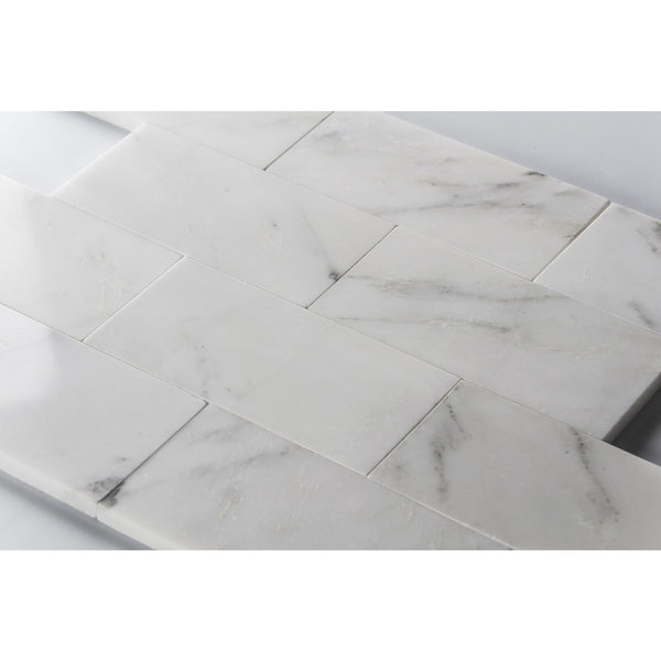 Oriental White 12-in x 24-in Marble Floor and Wall Tiles( 10 sq. ft. /Box )