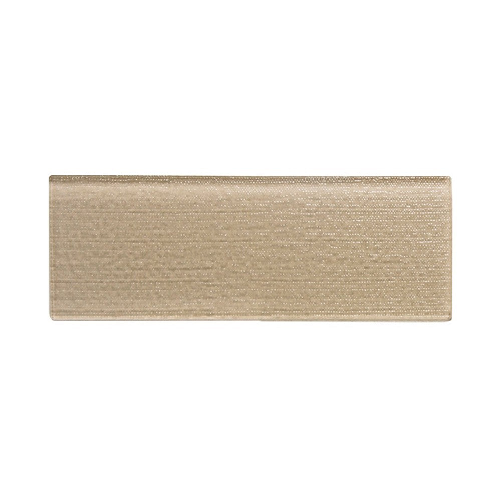 Linen Beige 3-in x 8-in Glass Wall Tiles( 1.33 sq. ft. /Box )