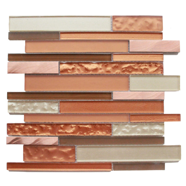 Sunset Ridge 12-in x 12-in Glass Mosaic Wall Tile(1-sq. ft/ Piece)