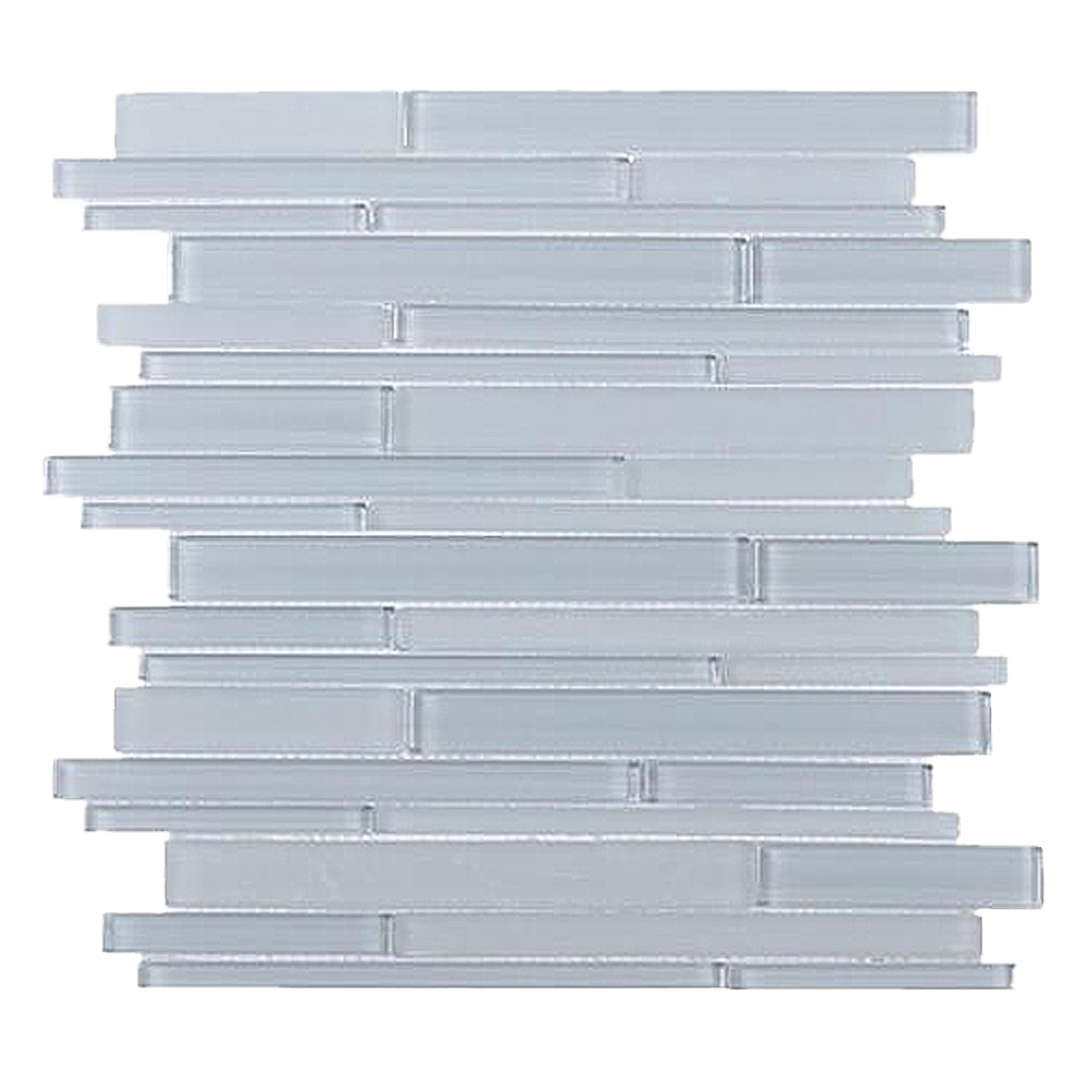 Ice Block Random Strip 12-in x 12-in Glass Mosaic Wall Tile( 10 sq. ft. /Box )