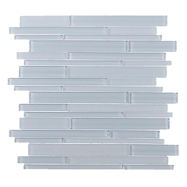 Ice Block Random Strip 12-in x 12-in Glass Mosaic Wall Tile(1-sq. ft/ Piece)
