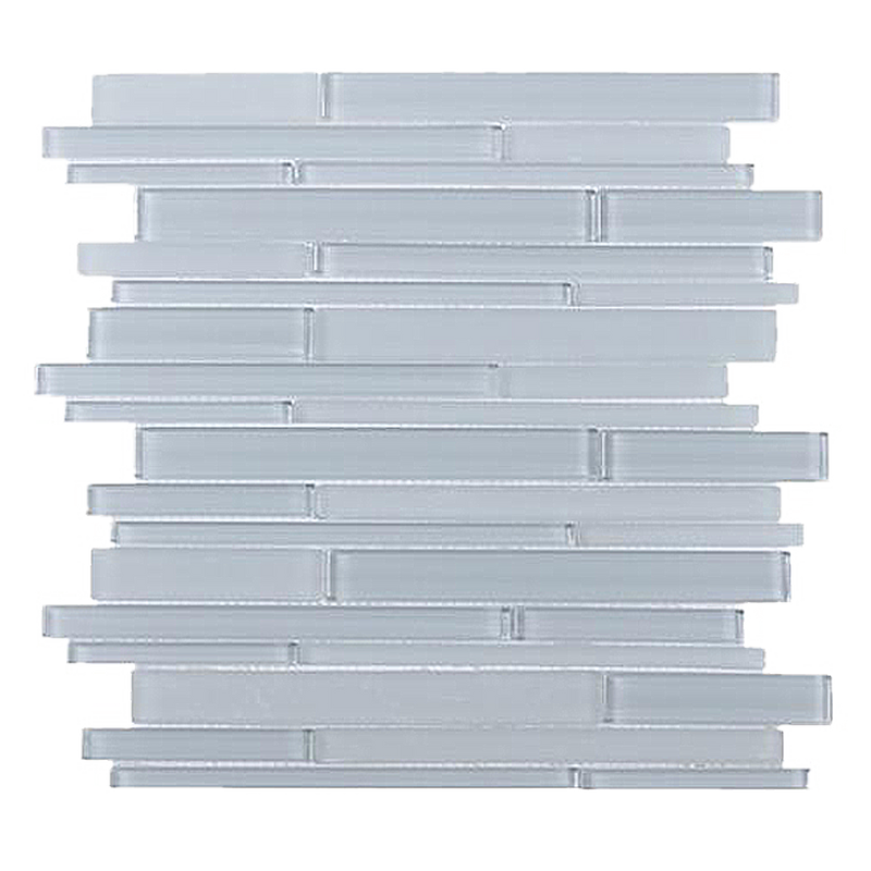 Ice Block Random Strip 12-in x 12-in Glass Mosaic Wall Tile( 10 sq. ft. /Box )