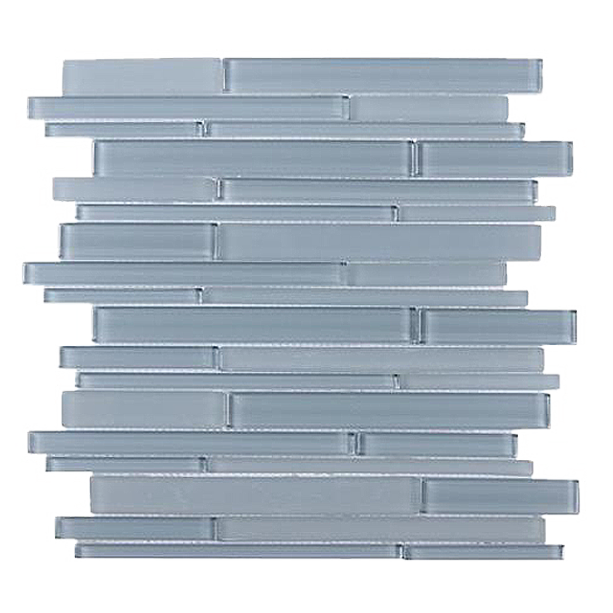Azure Random Strip 12-in x 12-in Glass Mix Mosaic Wall Tile( 10 sq. ft. /Box )
