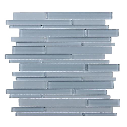 Azure Random Strip 12-in x 12-in Glass Mix Mosaic Wall Tile( 10 sq. ft. /Box )
