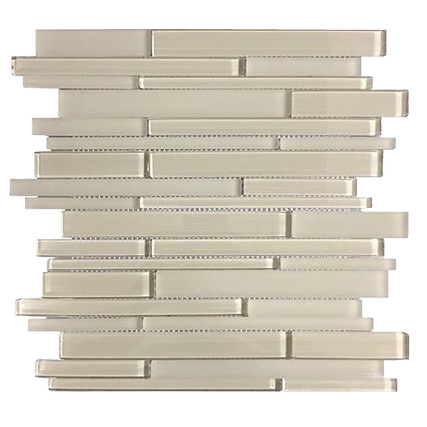 Nude Glass Mix Random Strip 12-in x 12-in Glass Mosaic Wall Tile(1-sq. ft/ Piece)