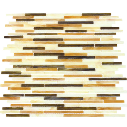 Natural Weave Random Strip Glass Mix 12-in x 13-in Glass Mosaic Wall Tile( 21.6 sq. ft. /Box )