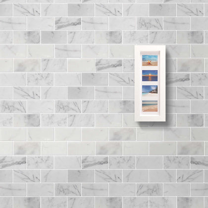 Calacatta 12-in x 12-in Polished Marble Mosaic Floor and Wall Tile( 5 sq. ft. /Box )