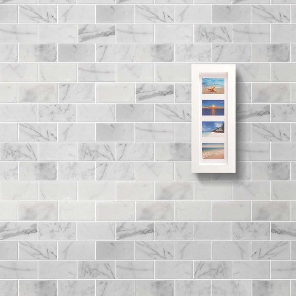 Calacatta 12-in x 12-in Polished Marble Mosaic Floor and Wall Tile( 5 sq. ft. /Box )
