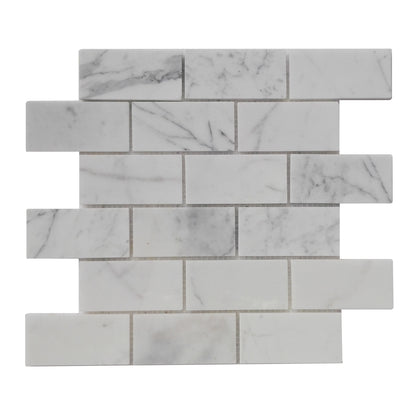 Calacatta 12-in x 12-in Polished Marble Mosaic Floor and Wall Tile( 5 sq. ft. /Box )