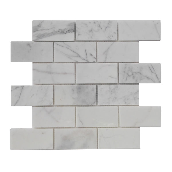 Calacatta 12-in x 12-in Polished Marble Mosaic Floor and Wall Tile(1-sq. ft/ Piece)