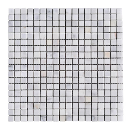 5/8" Calacatta 12-in x 12-in Polished Marble Mosaic Floor and Wall Tile( 5 sq. ft. /Box )