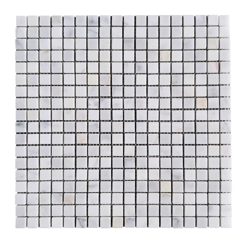 5/8" Calacatta 12-in x 12-in Polished Marble Mosaic Floor and Wall Tile( 5 sq. ft. /Box )