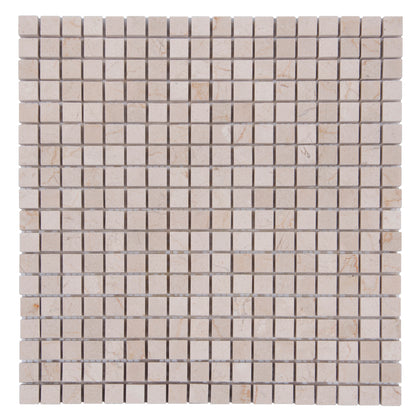 Cream Marfil 12-in x 12-in Polished Mosaic Floor and Wall Tile( 5 sq. ft. /Box )