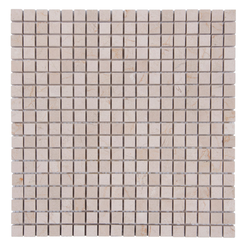Cream Marfil 12-in x 12-in Polished Mosaic Floor and Wall Tile( 5 sq. ft. /Box )