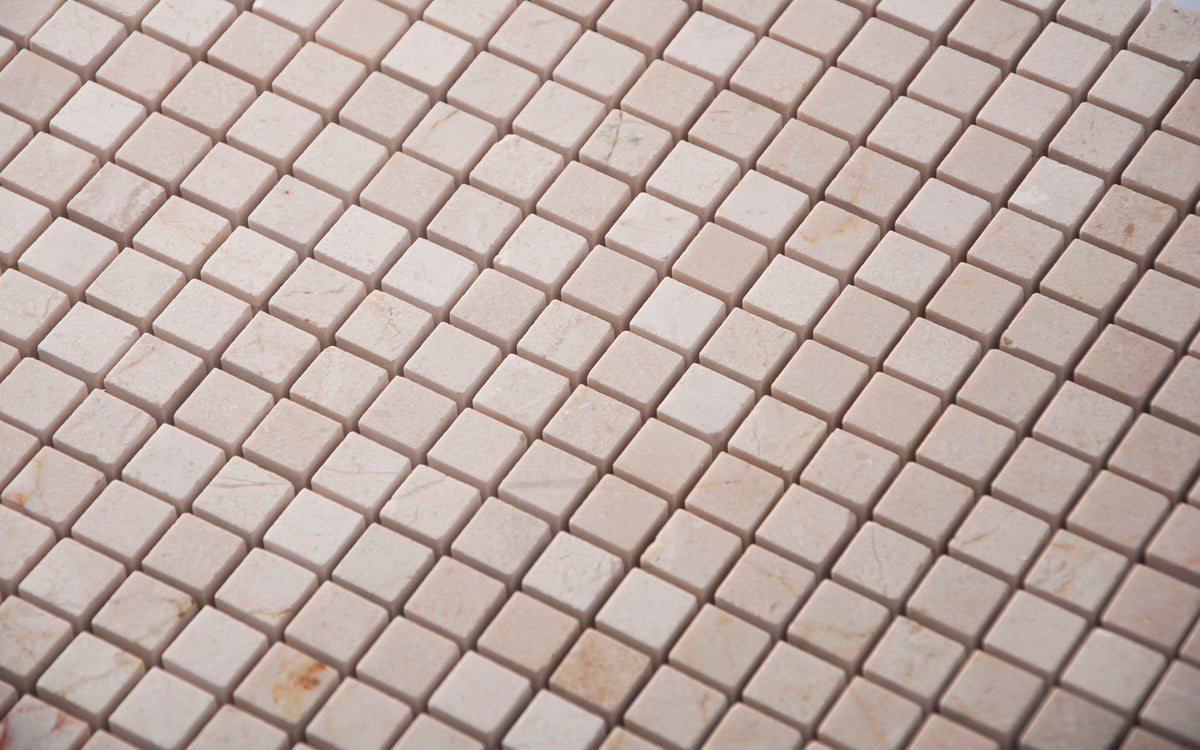 Cream Marfil 12-in x 12-in Polished Mosaic Floor and Wall Tile( 5 sq. ft. /Box )