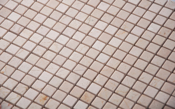 Cream Marfil 12-in x 12-in Polished Mosaic Floor and Wall Tile( 5 sq. ft. /Box )