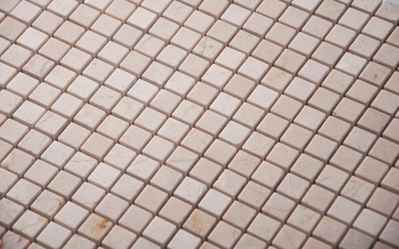 Cream Marfil 12-in x 12-in Polished Mosaic Floor and Wall Tile( 5 sq. ft. /Box )