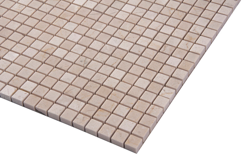 Cream Marfil 12-in x 12-in Polished Mosaic Floor and Wall Tile( 5 sq. ft. /Box )