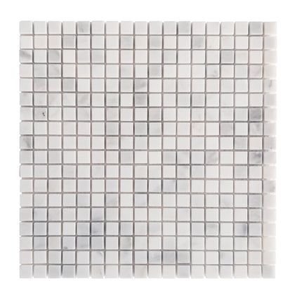Oriental White 12-in x 12-in Polished Marble Mosaic Floor and Wall Tile( 5 sq. ft. /Box )