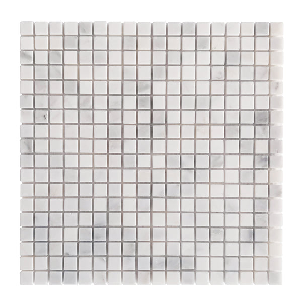 Oriental White 12-in x 12-in Polished Marble Mosaic Floor and Wall Tile(1-sq. ft/ Piece)
