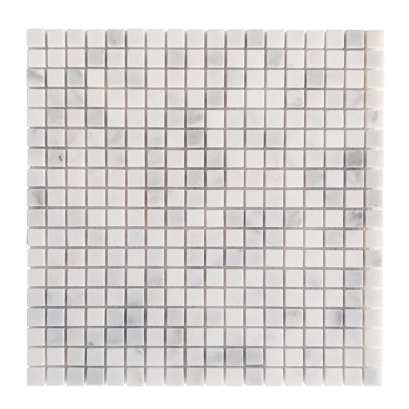 Oriental White 12-in x 12-in Polished Marble Mosaic Floor and Wall Tile( 5 sq. ft. /Box )