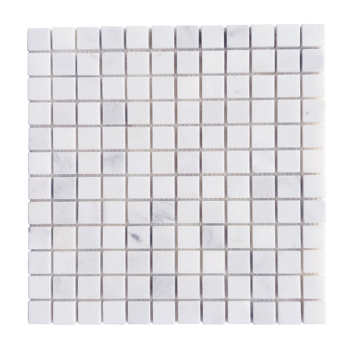 1-in Oriental White 12-in x 12-in Honed Marble Mosaic Floor and Wall Tile( 5 sq. ft. /Box )