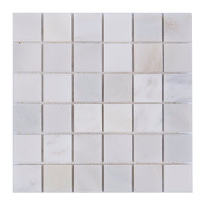 2x2 Oriental White Honed Marble Mosaic