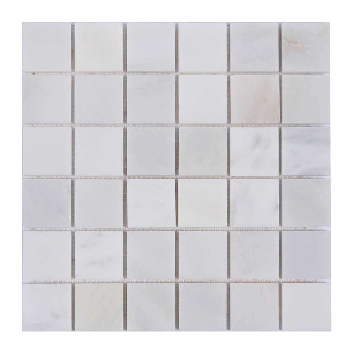 Oriental White 12-in x 12-in Polished Marble Mosaic Floor and Wall Tile( 5 sq. ft. /Box )