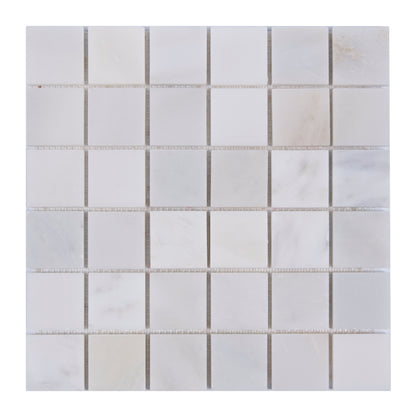 Oriental White 12-in x 12-in Polished Marble Mosaic Floor and Wall Tile( 5 sq. ft. /Box )