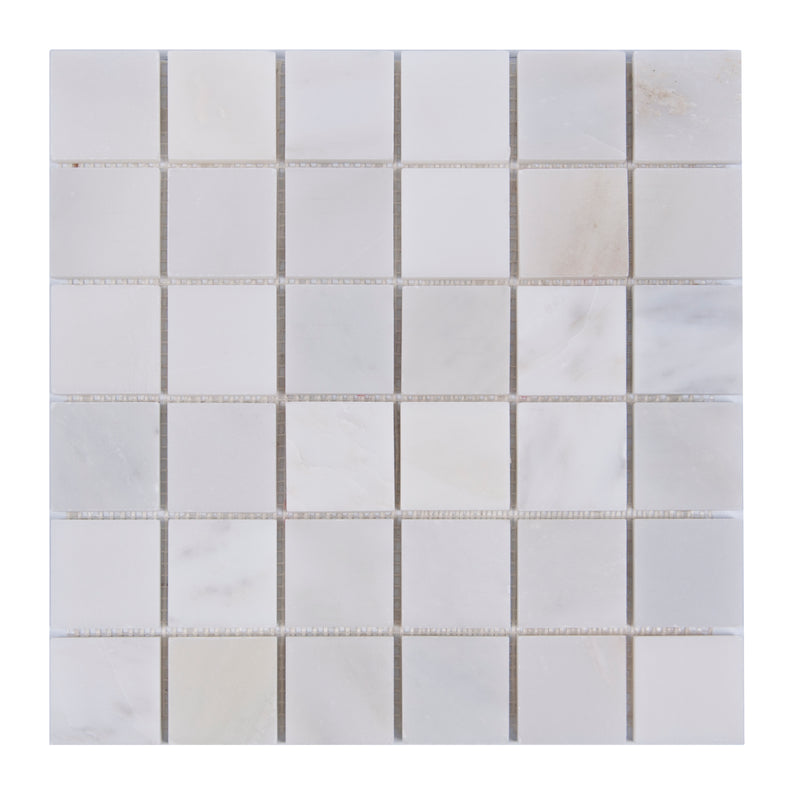 Oriental White 12-in x 12-in Polished Marble Mosaic Floor and Wall Tile( 5 sq. ft. /Box )