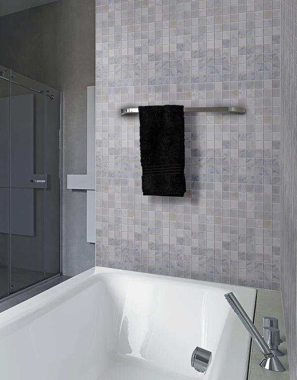 Oriental White Polished Marble Mosaic Floor and Wall Tile - Sample (Product Shown is Full Size)