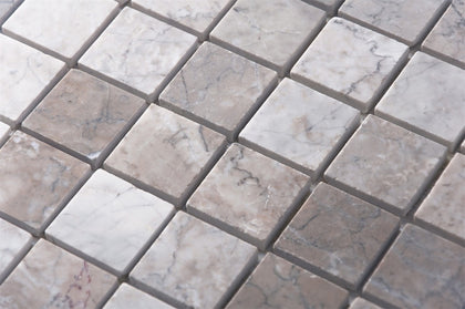 2-in Gray Cloud 12-in x 12-in Polished Marble Mosaic Floor and Wall Tile( 5 sq. ft. /Box )