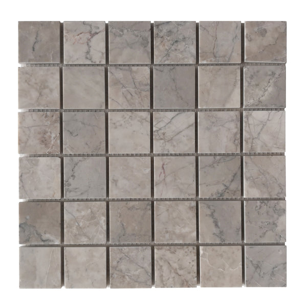 Gray Cloud 12-in x 12-in Polished Marble Mosaic Floor and Wall Tile(1-sq. ft/ Piece)