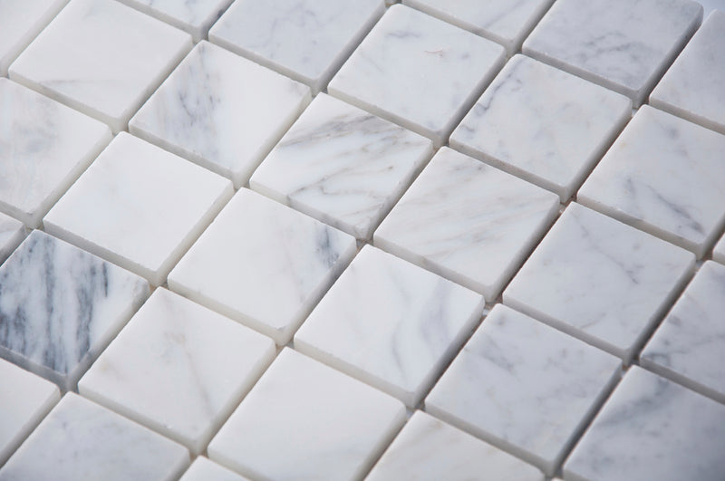 Carrara White 12-in x 12-in Polished Marble Mosaic Floor and Wall Tile( 5 sq. ft. /Box )