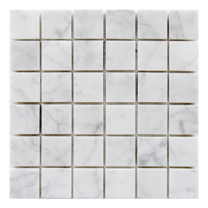Carrara White 12-in x 12-in Polished Marble Mosaic Floor and Wall Tile( 5 sq. ft. /Box )