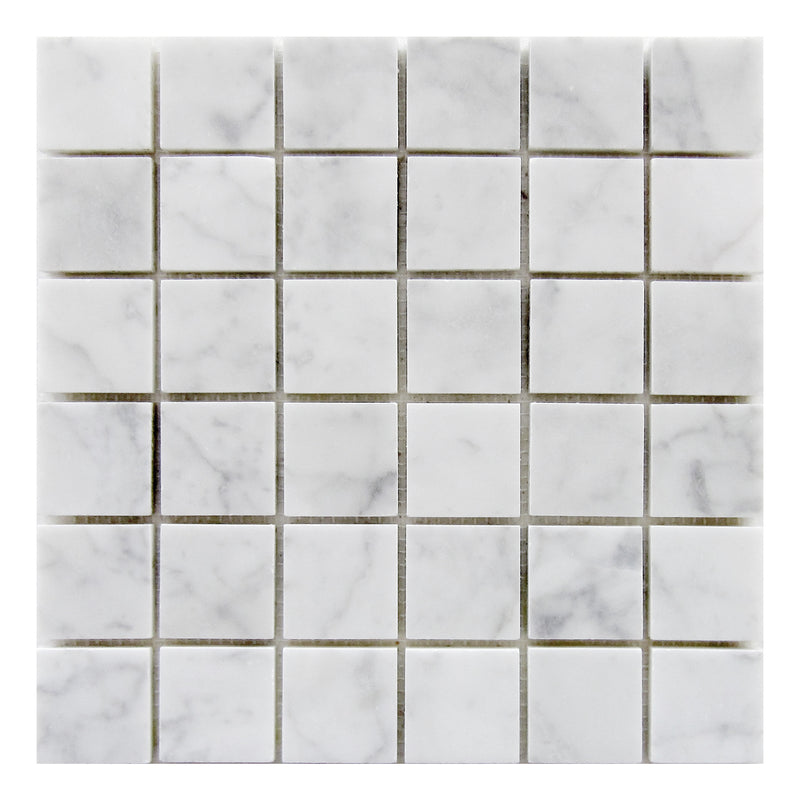 Carrara White 12-in x 12-in Polished Marble Mosaic Floor and Wall Tile( 5 sq. ft. /Box )