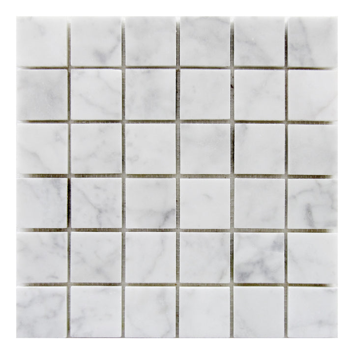 2x2 Carrara White Polished Marble Mosaic