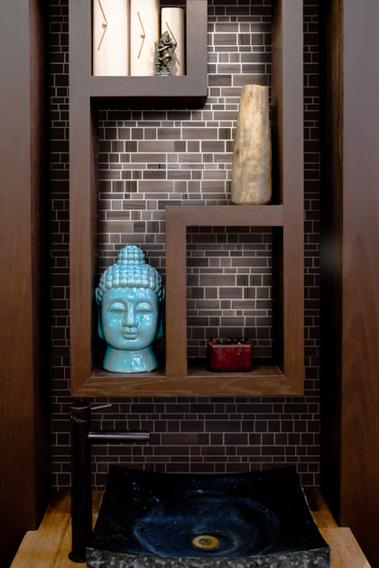 Athens Gray Multi-Square Honed Mosaic Wall Tile - Sample (Product Shown is Full Size)