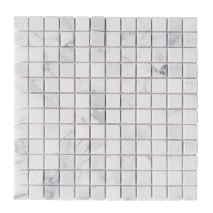 1-in Oriental White 12-in x 12-in Polished Marble Mosaic Floor and Wall Tile( 5 sq. ft. /Box )