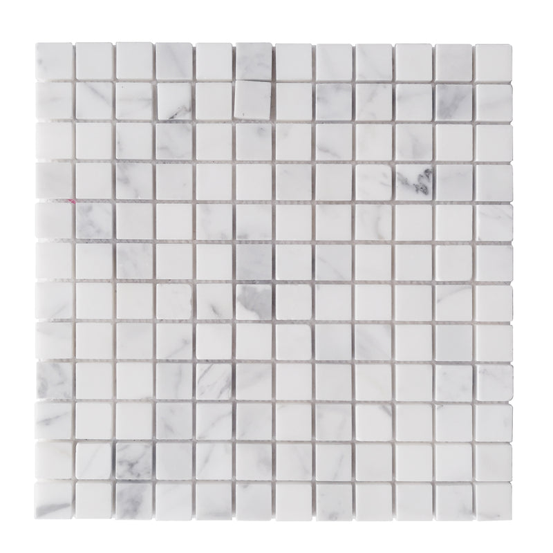 1-in Oriental White 12-in x 12-in Polished Marble Mosaic Floor and Wall Tile( 5 sq. ft. /Box )