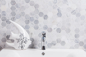 2" Oriental White Hexagon Polished Mosaic